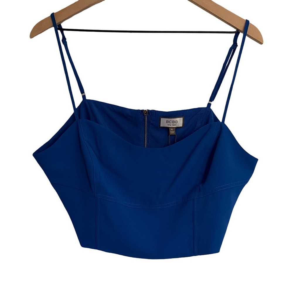 BCBG Cobalt Blue Spaghetti-Strap Crop Top